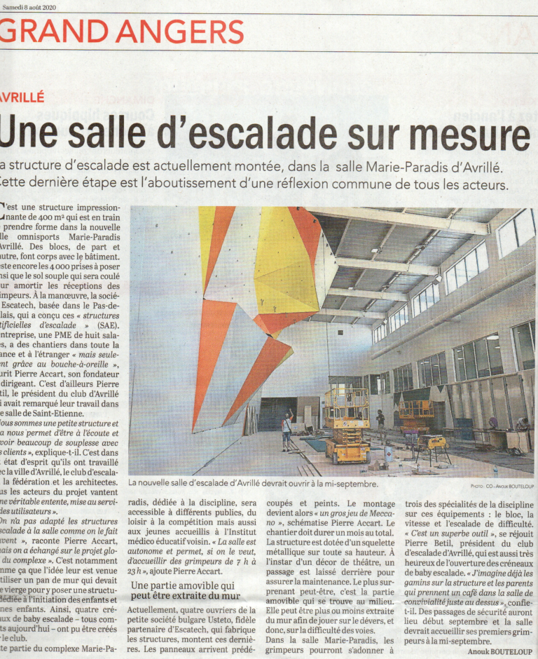 Courrier de l&rsquo;Ouest du 8 août 2020