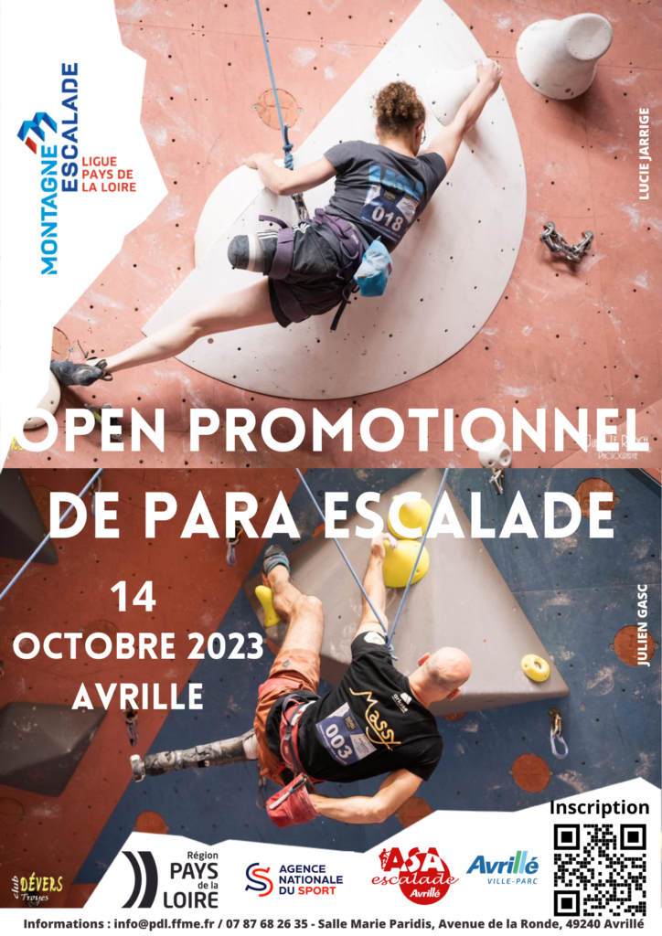 Open Para Escalade à Avrillé le 14 octobre 2023
