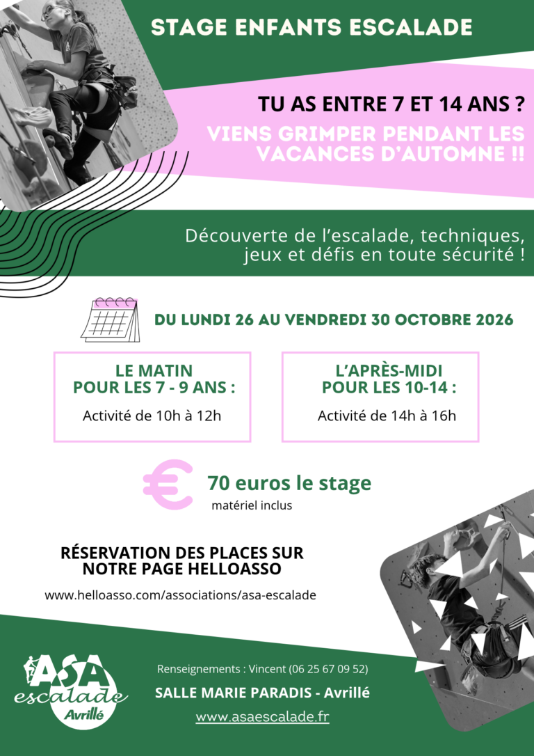 Stages enfants vacances de la Toussaint 2026